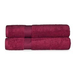 Superior Juego de Toallas de baño de Gran tamaño de algodón Egipcio, 2 Piezas, Surtido para Adultos, niños, baño, Ducha, Invitados, Balneario, Gimnasio, Resort, Airbnb, Color Burdeos