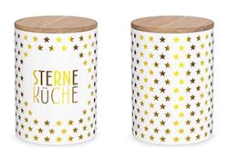 La Vida 3086411 Boîte de conservation en porcelaine et bambou