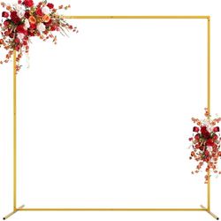 Asee'm Arche de Fond carrée en métal pour Mariage, Anniversaire, fête prénatale, Anniversaire de Mariage, décoration de Ballons de 2 m x 2 m