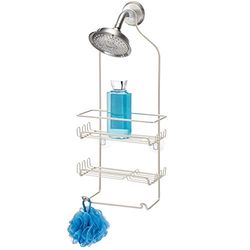 iDesign Perchero Baño para Colgar en la Bañera, Metal, Satin, 10.8x22.8x54 cm