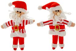 OmniReselling Liten filt jultomtedekoration med randig topp (2 pack), ospecificerad