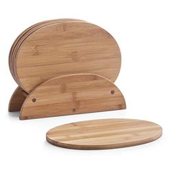 Zeller 25266 Suporte de tábuas para cortar, madeira, castanho, 24 x 8 x 19 cm, 7 unidades