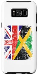 Coque pour Galaxy S8+ Demi drapeaux britanniques jamaïcains | Jamaïque UK vieilli vintage