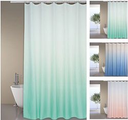 'cotexsa by MSV Premium Produit anti-moisissure Rideau de douche textile – Anti Bactérien, lavable, 100% étanche, avec 12 Anneaux Rideau de douche – Polyester, "Sugar 180 x 200 cm – Fabriqué en Espagne, Polyester, vert, 180 x 200 cm