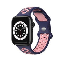 Compatibel met Apple Watch Band 38 mm 40 mm 41 mm vervangende band compatibel met Apple Watch SE Series 7 6 5 4 3 2 1 (roze-blauw)