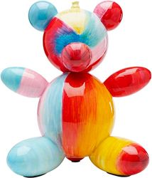Kare Designerska figurka dekoracyjna Rainbow Bear, wielokolorowa, obiekt dekoracyjny, tęcza, niedźwiedź, ręcznie malowana, unikatowa, 36 x 32 x 22 cm (wys. x szer. x gł.)