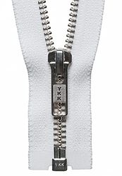 YKK Open Ended Zip, nr. 501 Wit, 56 cm Lengte