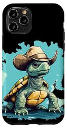 Vibrant Turtle in Cowboy Hat Costume for Adults and Kids Case for iPhone 11 Pro