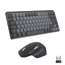Logitech MX Mechanical Mini TKL Teclado retroiluminado inalámbrico, Interruptores táctiles discretos y MX Master 3S Ratón inalámbrico Bluetooth macOS, Windows, Linux, iOS, Android, US Intl - Gris