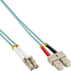 InLine 22381 Cavo Bretella Fibra Ottica Duplex, LC/SC, 50/125µm, OM3, 0.5M Nero