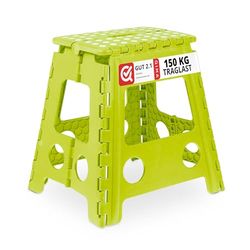 Relaxdays Tabouret Pliable, antidérapant, 120 kg de capacité de Charge, poignée,HxLxP 39 x 38,5 x 32 cm, Bleu Clair