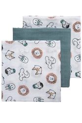 Meyco 452019 sopor/musselin vindel 3-pack, 70 x 70 cm ANIMAL-UNI sten grön-vit