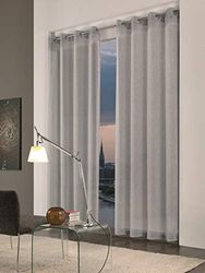 Cargo Import Tenda da arredamento Linus Grigio con Anelli cm 140 x 280