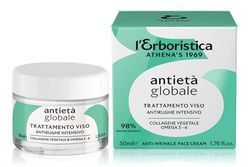 L'Erboristica Athena's - Antietà Globale - Trattamento Viso Antirughe Intensivo - Crema Viso con Collagene Vegetale, Omega 3 e Omega 6-50ml