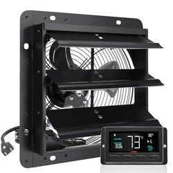 VEVOR Afvoerventilator, 254 mm, temperatuur-vochtigheidsregelaar, EC-motor, 843 CFM, wandventilator met snelheidsregeling voor wandmontage, ventilatie en koeling voor kassen, garages, schuren