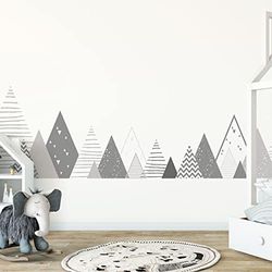 Muurstickers Kinderen Decoratie Babykamer Muurstickers Kinderen Muurstickers Scandinavische bergen Grishka H120 x L 200 cm