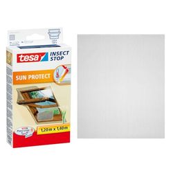 tesa Insect Stop Sun Protect Rede mosquiteira autocolante para janelas de teto com proteção solar, malha protetora contra raios UV, fixação PowerStrips, 120 x 140 cm, preto