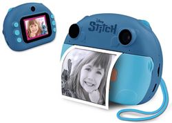 Lisciani - Appareil Photo Instantané Stitch Disney - pour Enfants dès 6 Ans - Impression Photo Immédiate - Vidéo et Selfie - 3 Rouleaux Inclus (180 Photos) - Batterie Rechargeable