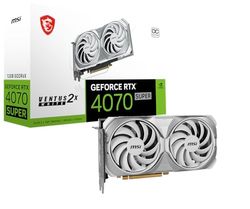 MSI GeForce RTX 4070 SUPER 12G VENTUS 2X WHITE OC Gaming Graphics Card - 12GB GDDR6X, PCI Express Gen 4, 192-bit, 3x DP v 1.4a, HDMI 2.1a (Supports 4K & 8K HDR)