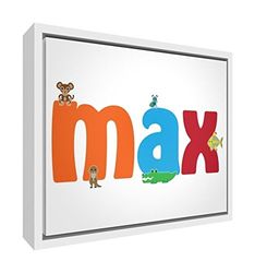 Little Helper Feel Good - Cuadro de lona con marco de madera maciza (64 x 44 x 3 cm), diseño de nombre de niño