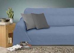 Miracle Home - Copriletto Multiuso Caiman, 100% Cotone, 220 x 260 cm, Colore: Grigio