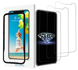 ASLANDA iPhone XS Max Screen Protector(3 pack, Clear iPhone XS Max Tempered Glass Screen Protector. 9H hardness Supporting 3D Touch Best Glass for Your best iPhone