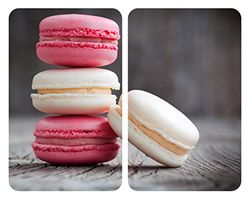 WENKO Placas cobertoras de vidrio universales Macarons, 2er Set, Kochplattenabdeckung und Schneidebrett für alle Herdarten, Vidrio endurecido, 30 x 52 cm, Multicolor