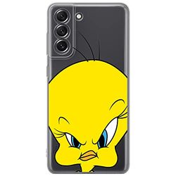 ERT GROUP mobiltelefonfodral för Samsung S21 FE originalt och officiellt licensierat Looney Tunes mönster Tweety 002 optimalt anpassad till formen på mobiltelefonen, gedeeltelijk transparant