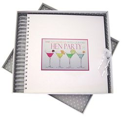 Witte katoenen kaarten Hen Party Card & Memory Book, Neon Cocktails, HC10, Board White, 27 x 30 x 4 cm