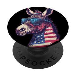 Traje de burro americano con gafas para adultos y niños PopSockets PopGrip Adhesivo