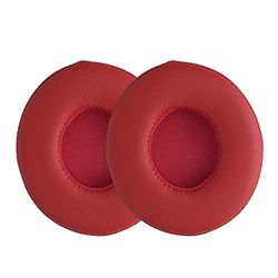 kwmobile 2x oorkussens compatibel met Beats Solo 2 Wireless / 3 oorkussens - Earpads voor koptelefoon - Kunstleer en schuim in rood