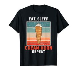 Retro Eat, Sleep Cream Horn Repeat Vintage Cream Horn Amante Camiseta