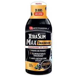 Forté Pharma - XtraSlim Max Draineur | Complément Alimentaire Brûleur de Graisses à boire, Elimination, Minceur, Rétention d'eau | Frêne, Pissenlit, Papaye, Sureau | Flacon 500 ml = 20 jours