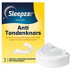 SLEEPZZ 873779 Protezione anti-dentatura protegge i denti da scricchiolii, inclusa la scatola di conservazione, 1 pz