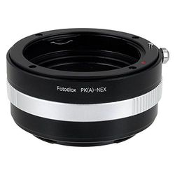 Fotodiox Lens Mount Adapter w/Aberture Dial, Pentax K Lens to Sony NEX E-Mount Mirrorless Camera, por exemplo, Sony Alpha a7 & NEX-7