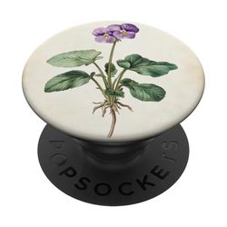 Pianta dell'illustrazione scientifica dell'annata viola africana PopSockets PopGrip Adesivo