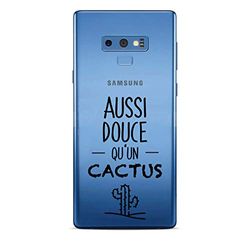 Zokko Beschermhoes voor Samsung Note 9, zacht als cactussen, zacht, transparant, zwarte inkt.