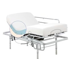 Geriafy – Letto Articolato Rinforzato con materasso in memory foam da 20 cm Tencel | Piedini Regolabili | Sponde Letto abbattibili (80x200 cm, Telecomando via cavo)