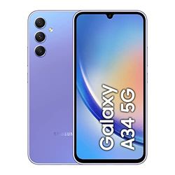 Samsung Galaxy A34 5G, Android Smartphone, 6,6 inch Dynamic AMOLED-display, 5.000 mAh accu, 128 GB/6 GB RAM mobiele telefoon in Awesome Violet