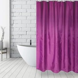 MSV, Tenda da Doccia, Poliestere, Rivestimento Antibatterico, Anelli Inclusi, Lavabile a 30°, Tenda da Bagno in Tessuto Impermeabile, Lavabile in Lavatrice, Viola Rosa, 180 x 200 cm