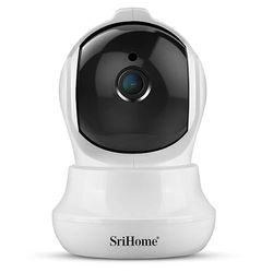 SriHome SH020 bezprzewodowa kamera monitoringowa 1080p HD IP WiFi noktowizor na podczerwień, dwukierunkowe audio, biała