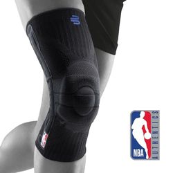 BAUERFEIND Men's Run Performance Kniebrace, uniseks, voor basketbal, zwart, XL