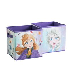 Idea Nuova Disney Frozen 2 Collapsible Storage Cubes, Set of 2, 10"x10"