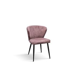 KONTE.DESIGN Set di 2 sedie MANTES in tessuto effetto velluto lilla e gambe in metallo antracite