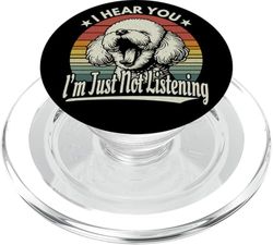 Yawn Bichon Frise Te escucho, no voy a escuchar Sunset Retro PopSockets PopGrip para MagSafe