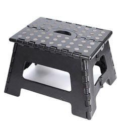 Dekton Folding Step Stool Black-Space Saving Foldable| Non-slip Surface And Feet| 150kg Max Load Capacity| Stylish Black Colour| Durable & Sturdy Plastic Construction| Ideal For Home, Office and Kids