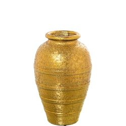 DRW Vase de Table en céramique doré 20 x 20 x 30 cm