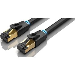 Nätverkskabel - Cat.8 S/FTP AWG28 RJ45 slang, 20 m, svart. Hög hastighet, optimal för säkra och stabila dataanslutningar*