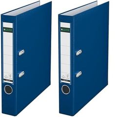 Esselte Leitz 10155035 A4 Quality File 180° with Slotted Cover Plastic Narrow Blue (Pack of 2)
