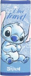 Disney Passacintura per auto per cintura di sicurezza con grafica Stitch, soffice e confortevole per bambini, misure 9x29,5x3 cm
